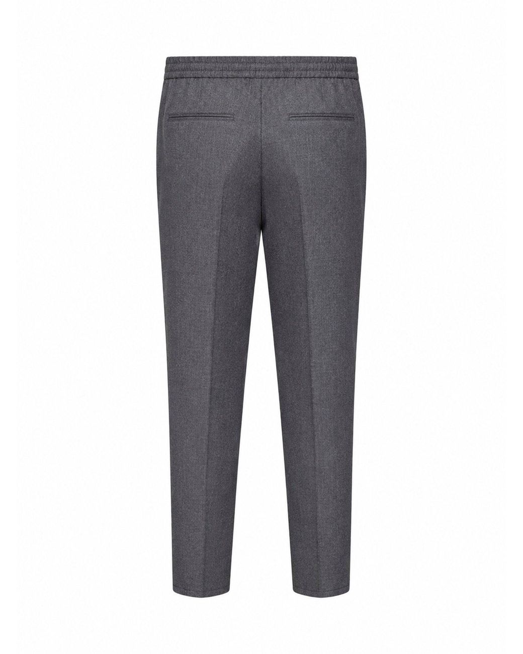 Brunello Cucinelli Gray Drawstring Trousers Medium Virgin Wool for men