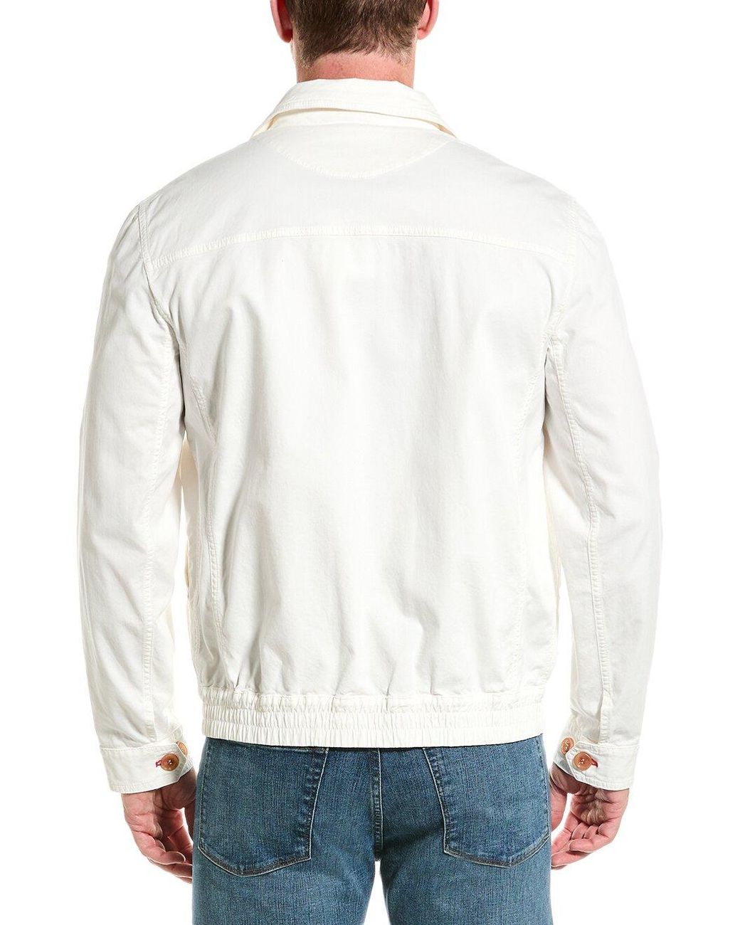 Brunello Cucinelli Natural Snow Cotton Zip Jacket Clothing for men