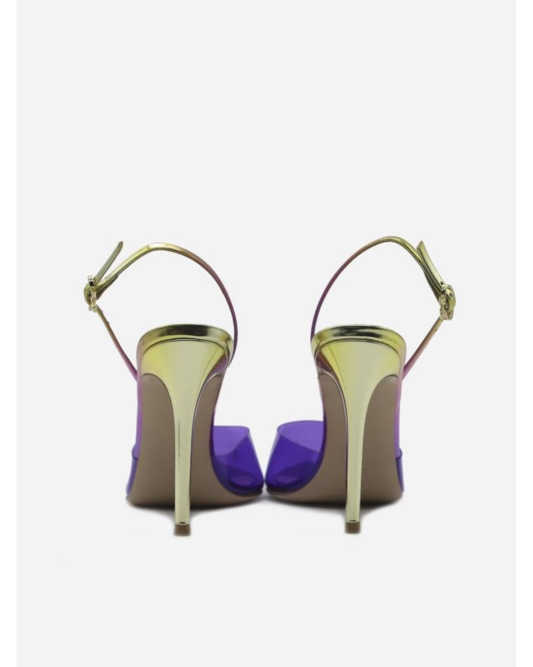 Gianvito Rossi Ribbon Dorsay Slingback Décolleté In Leather And Pvc in  Purple | Lyst