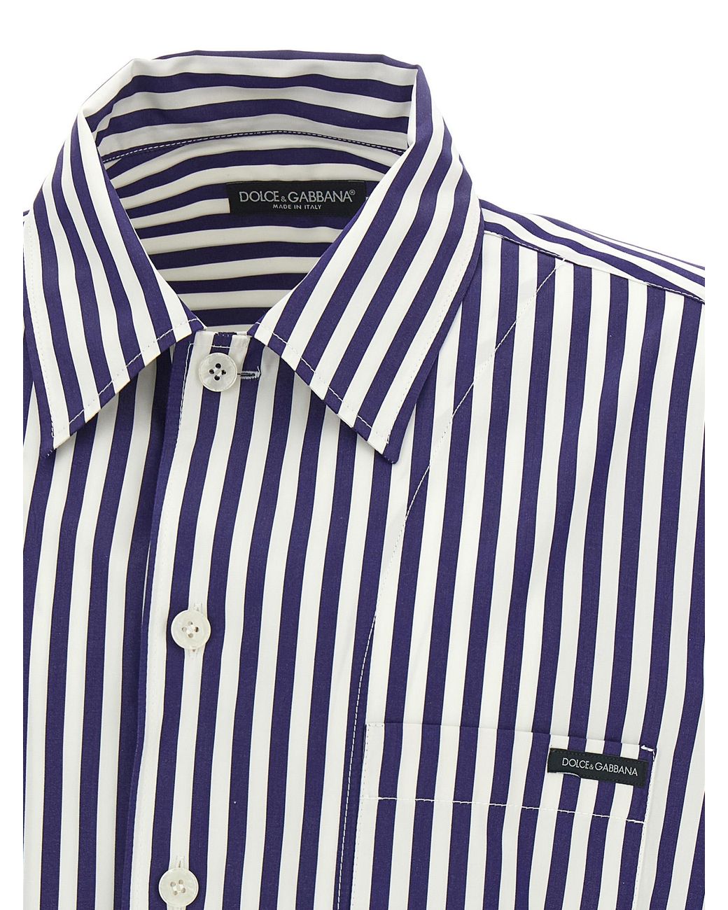 Dolce & Gabbana Blue Striped Shirt Shirt And Blouse for men