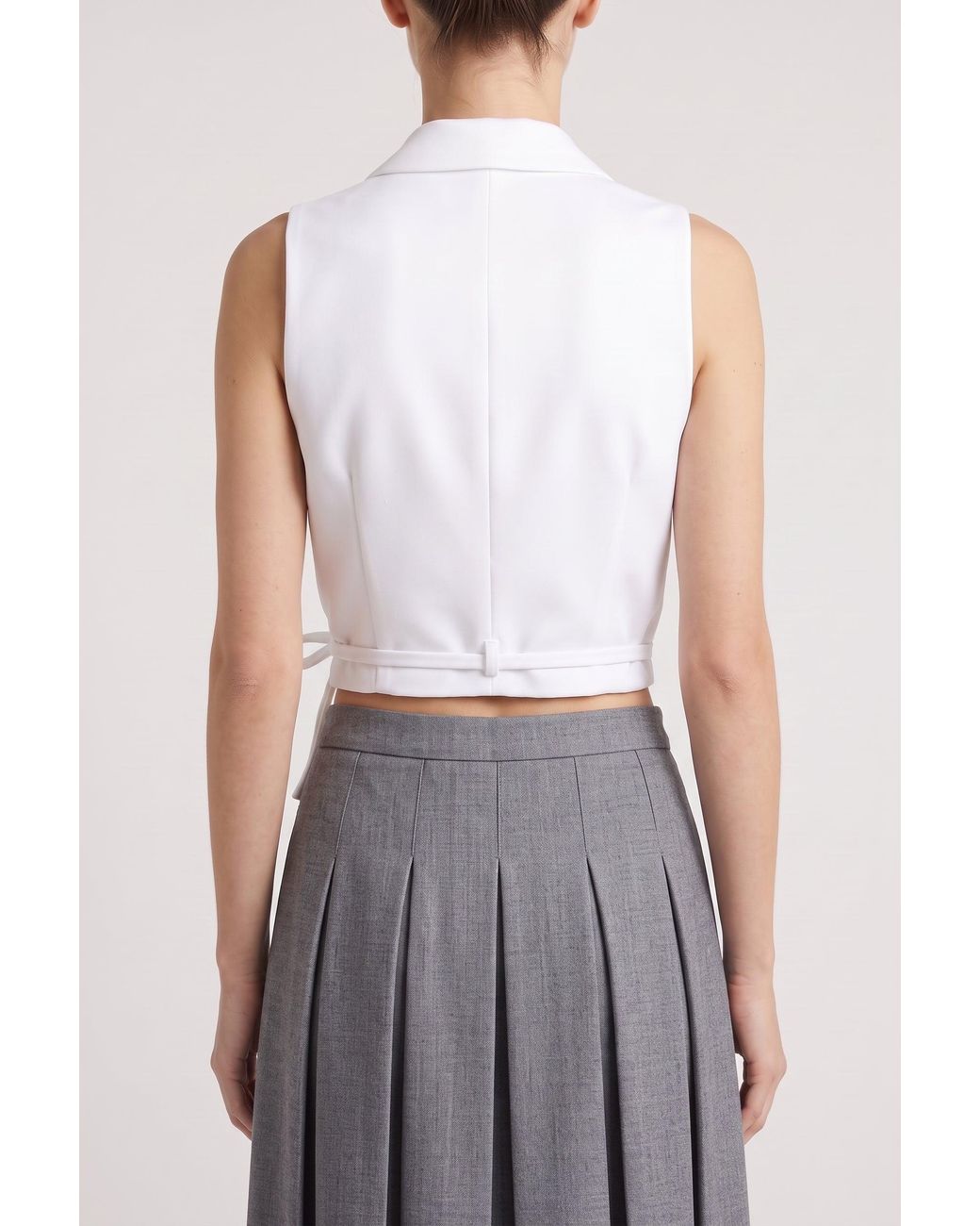Brunello Cucinelli Blue Sleeveless Blazer Shirt