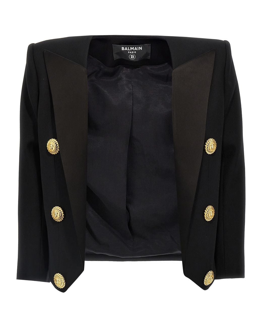 Balmain Black Blazer With Satin Lapels