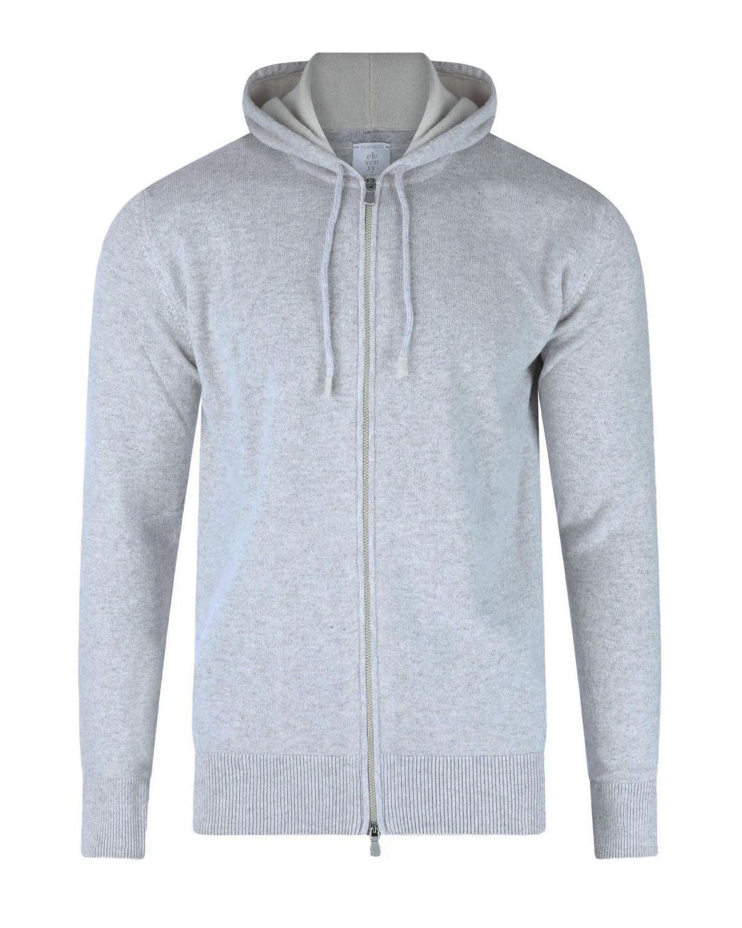 Eleventy Blue Hooded Sweater Full-Zip Cashmere for men