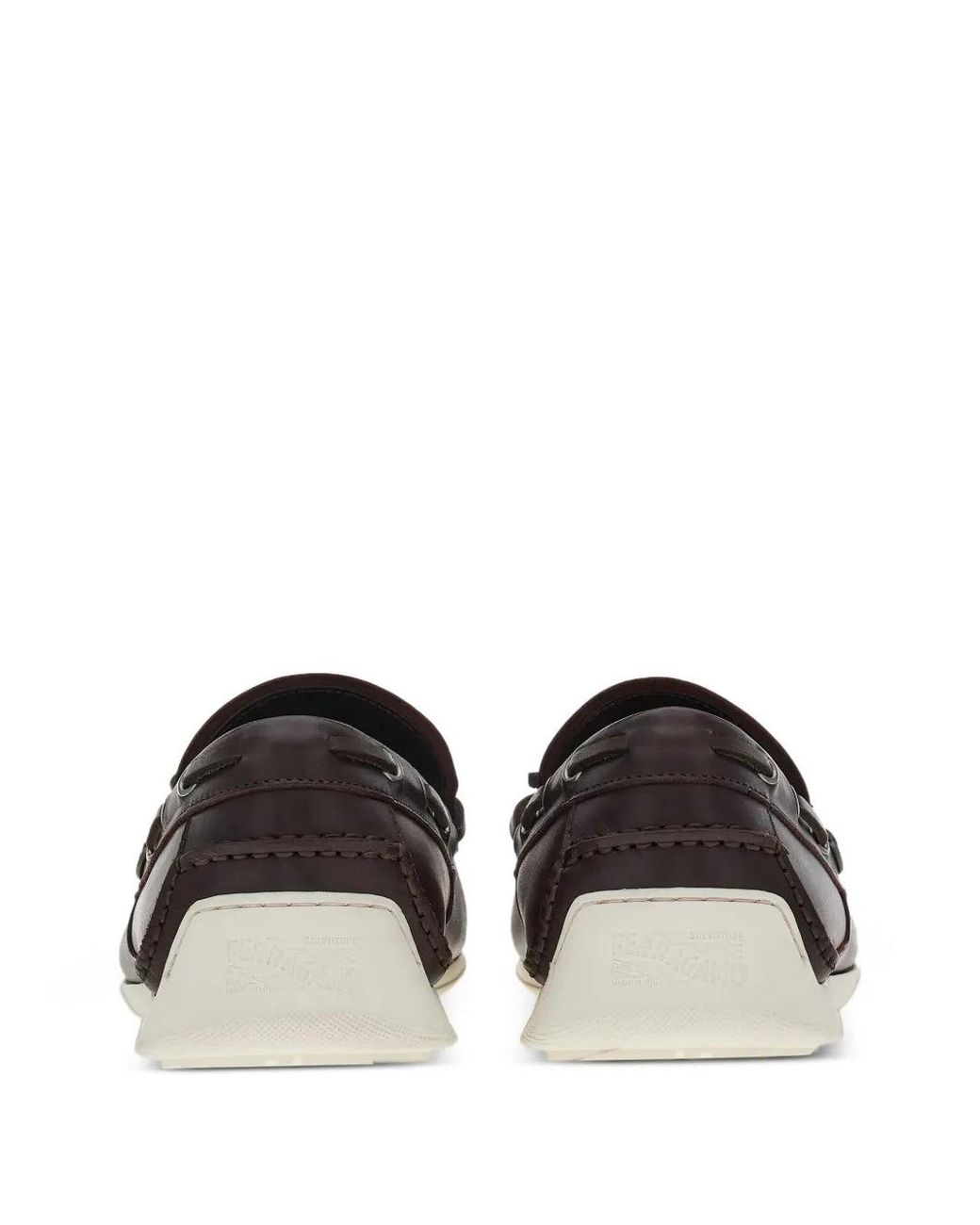 Ferragamo Brown Ferragamo Leather Lace-Up Loafers for men