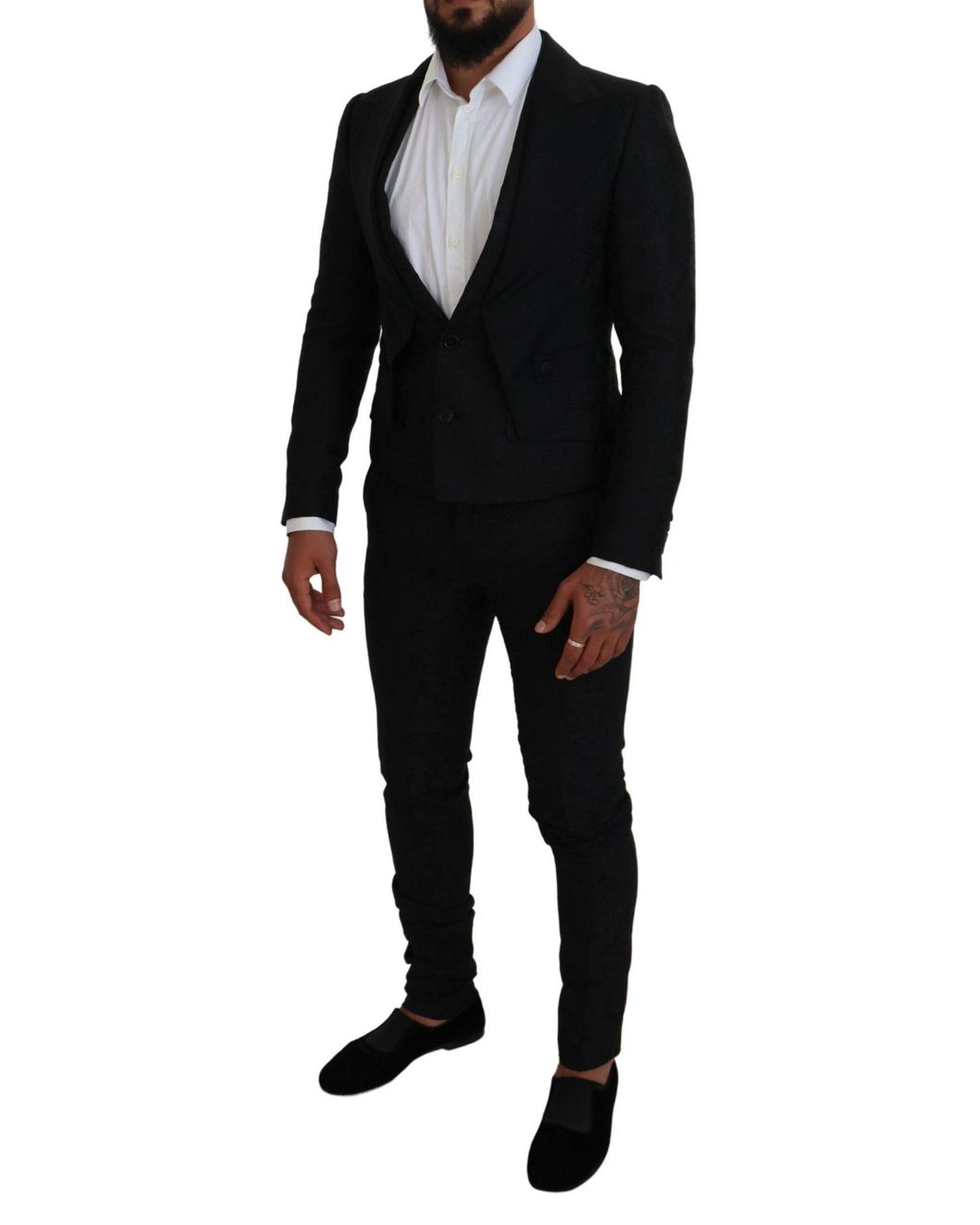 Dolce & Gabbana Black Polyester 2 Piece Martini Suit for men