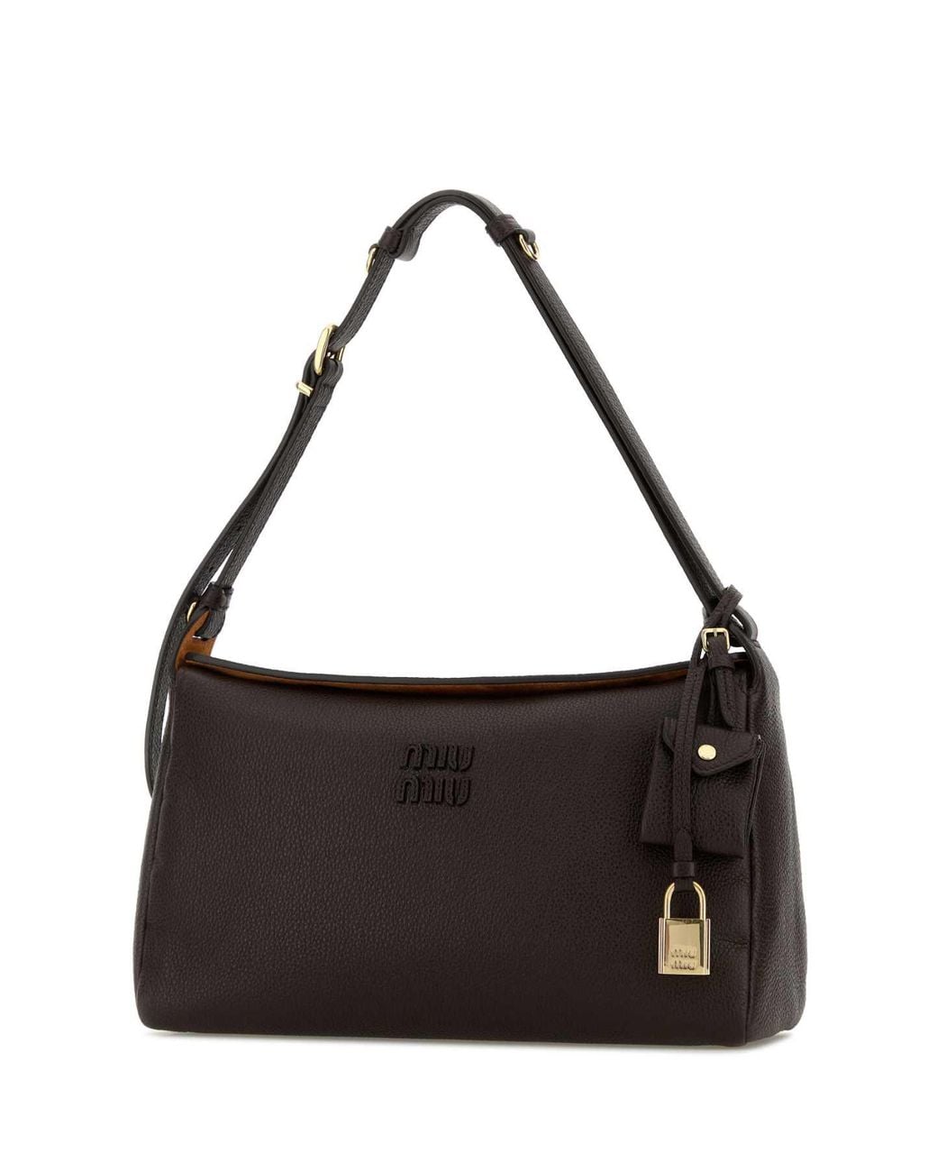 Miu Miu Black Dark Brown Leather Crossbody Bag