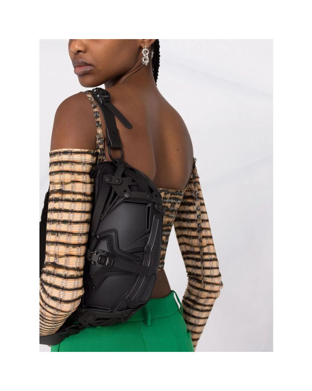 Innerraum Black Zipped Belt Bag for men