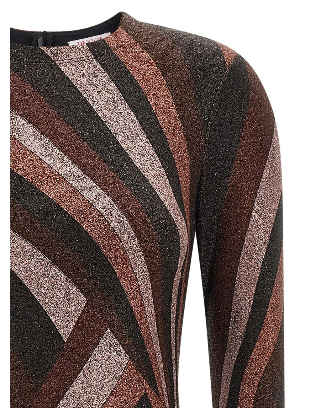 Emilio Pucci Brown Polyamide Midi Dress