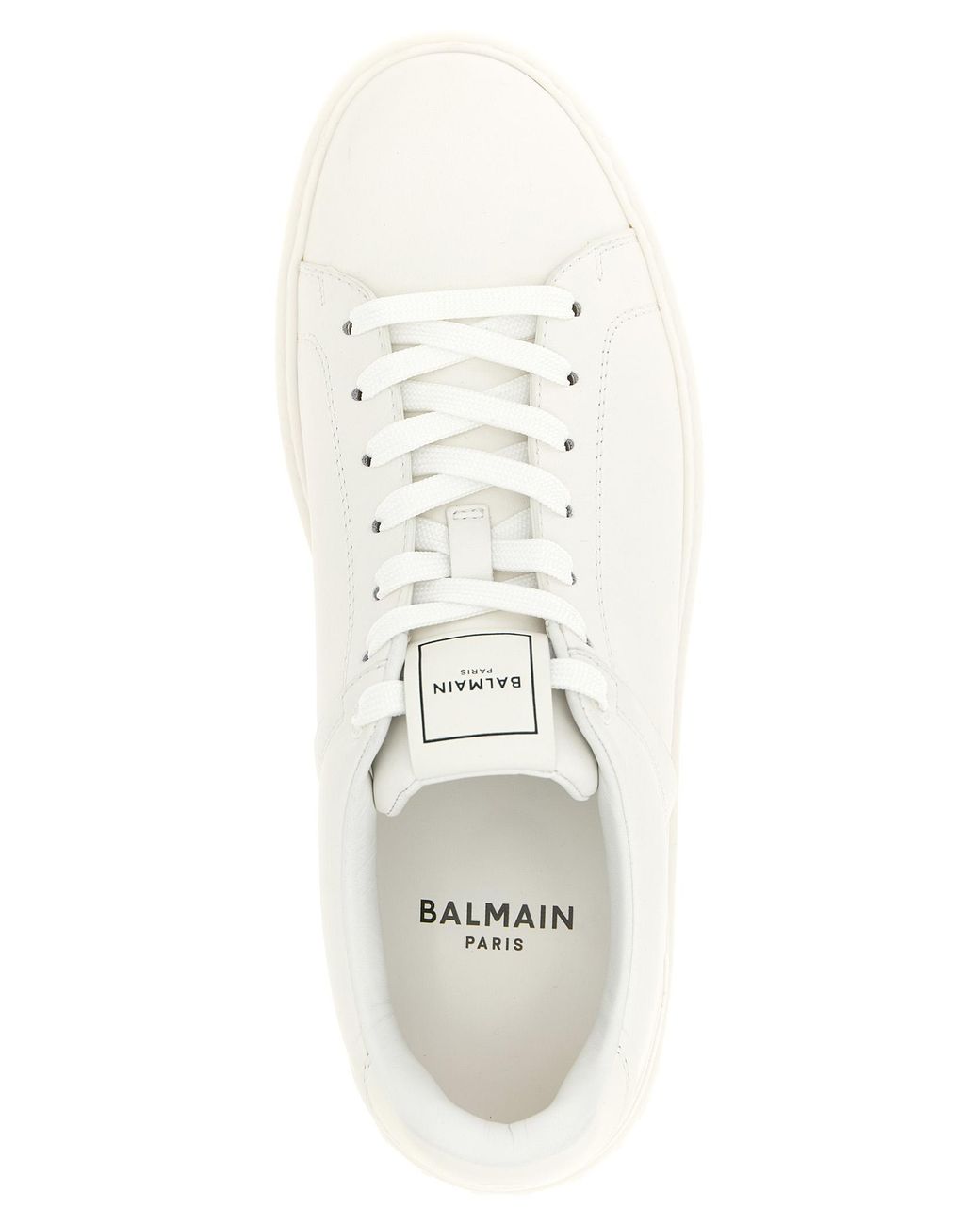 Balmain White Calfskin Low Top Sneakers for men