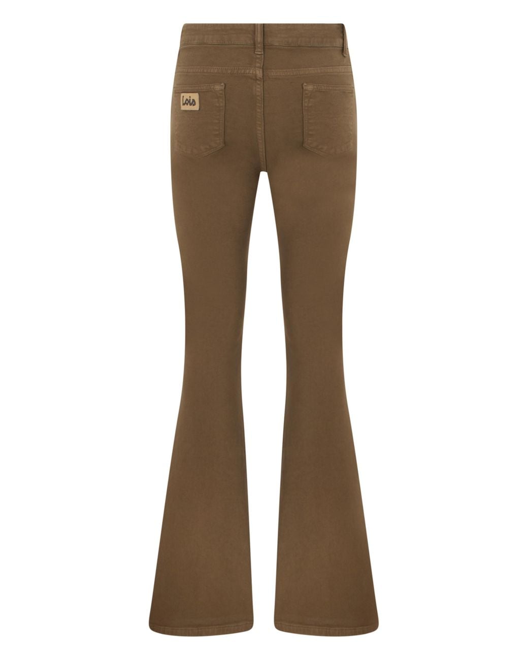 Lois Brown Flared Elephant Leg Jeans Cotton