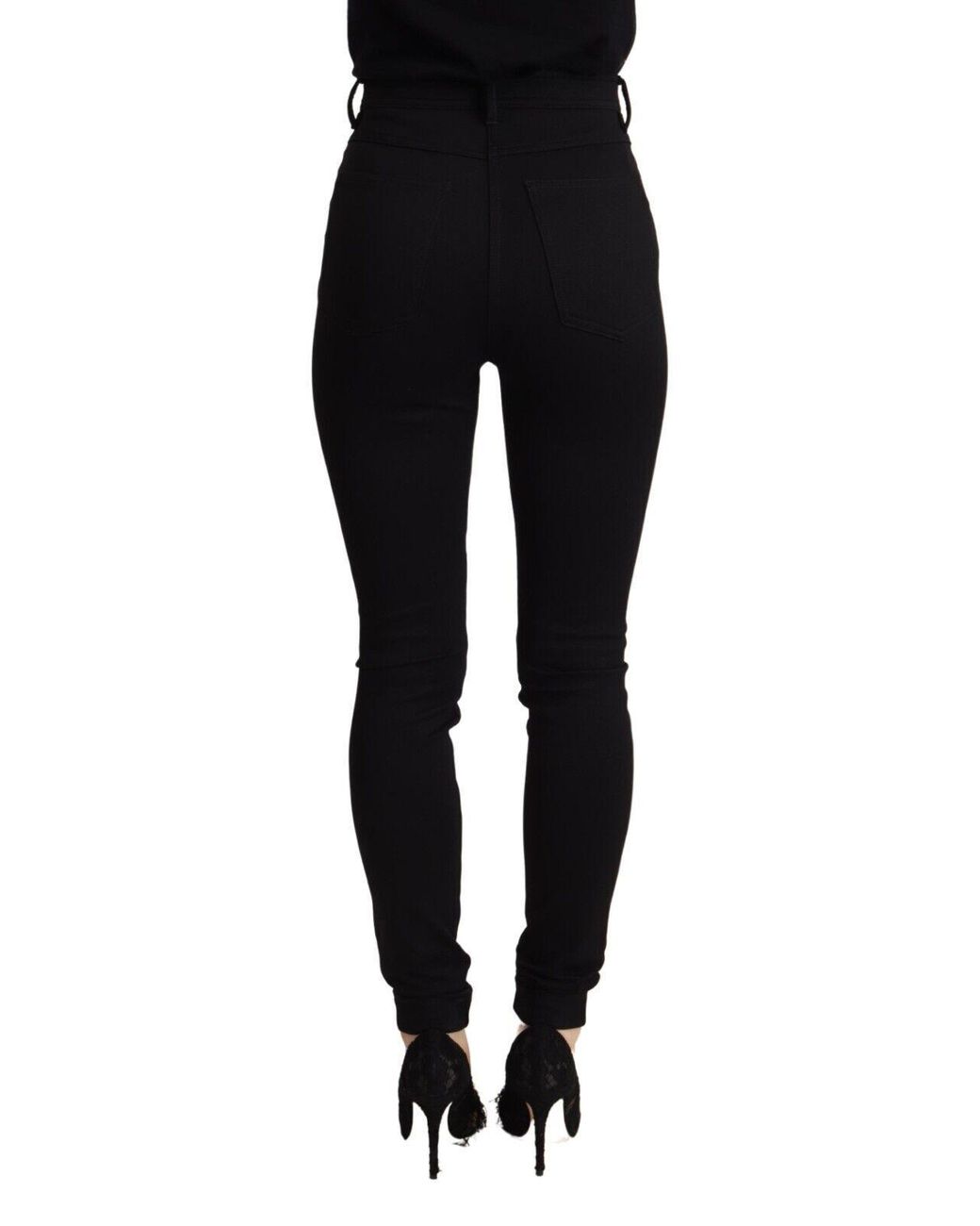 Dolce & Gabbana Black Elegant High-Waisted Slim Fit Pant
