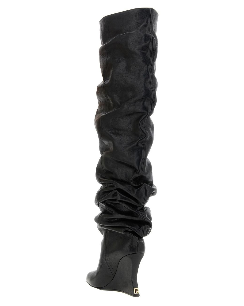 Balmain Black Calfskin Over The Knee Shoe