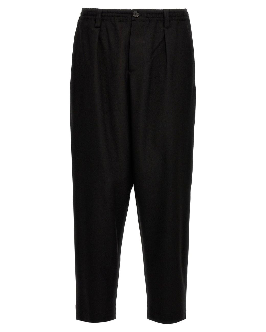 Marni Black Tropical Wool Cropped Trousers
