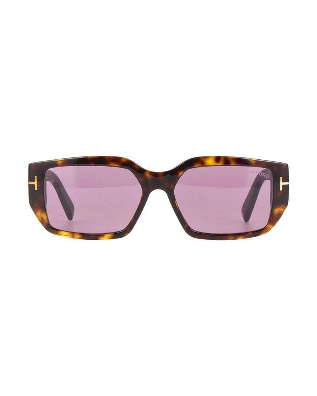 Tom Ford Purple Sunglasses Square Full Rim, Dark Havana Frame And Lens Ft098952Y