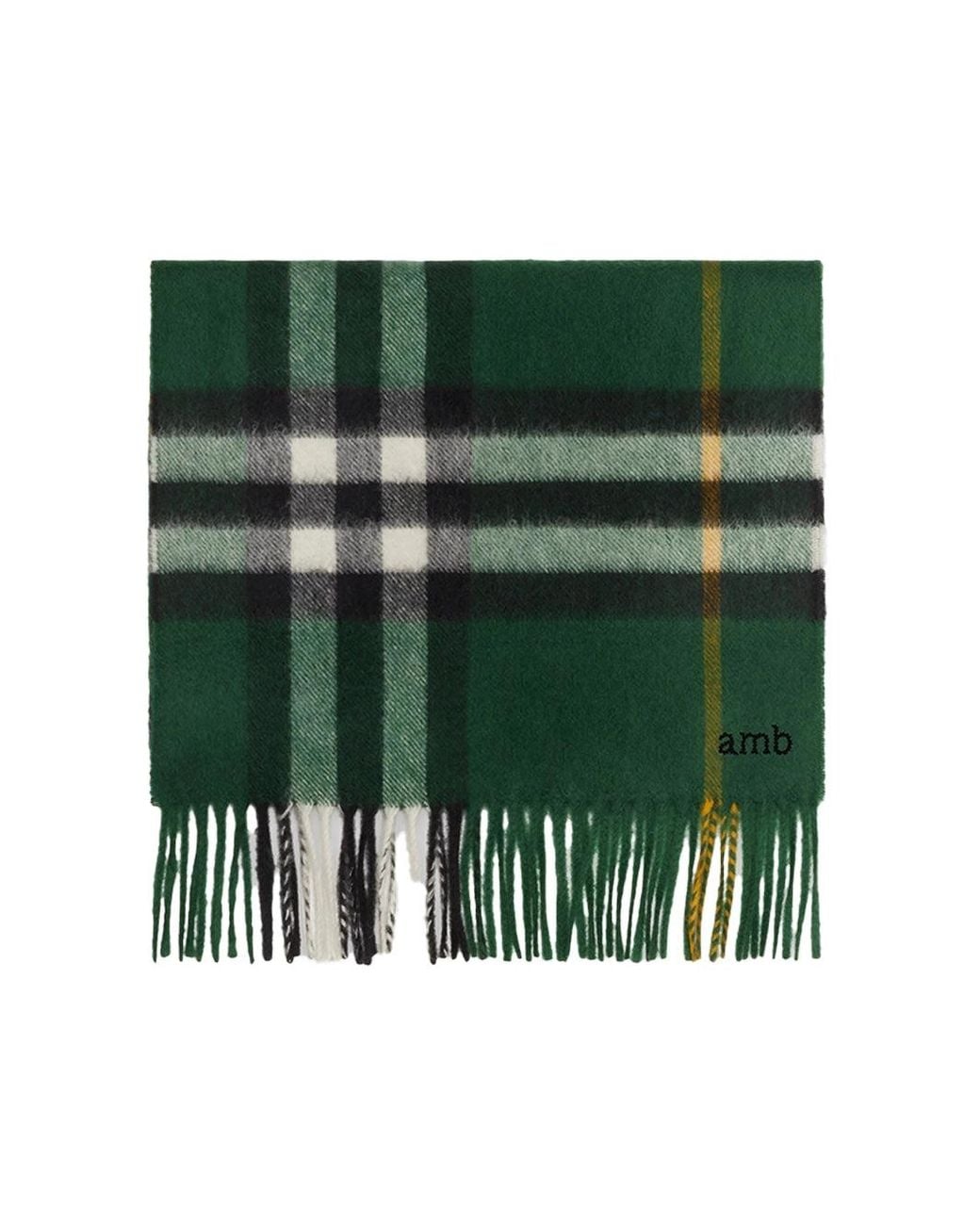 Burberry Green Check Cashmere Scarf D