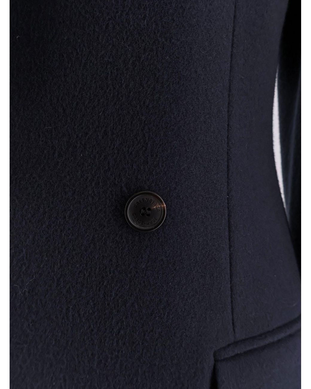 Balenciaga Blue Godet Midi Double-Breasted Wool Coat