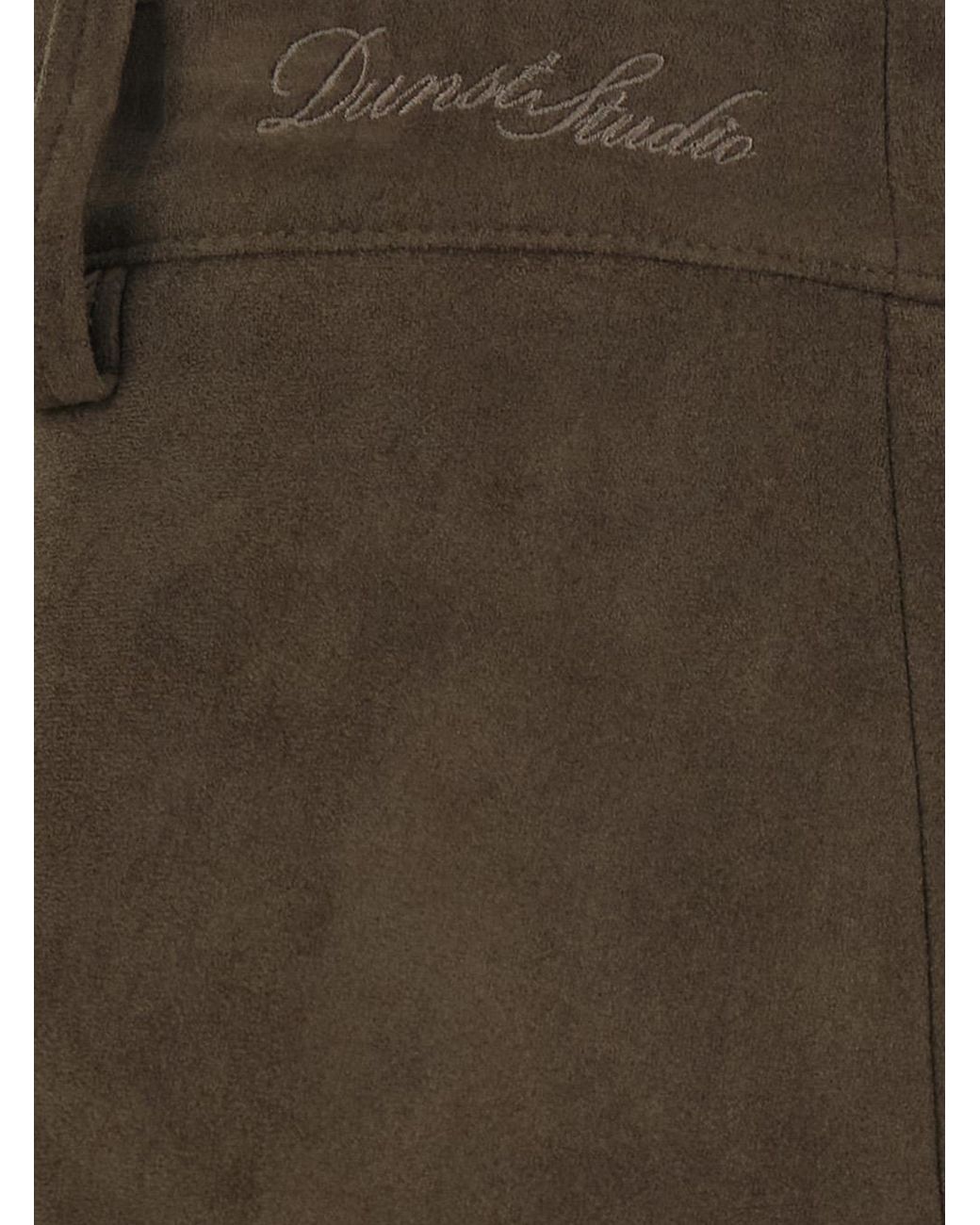 DUNST Brown Alter-Suede Mini Skirt Polyester