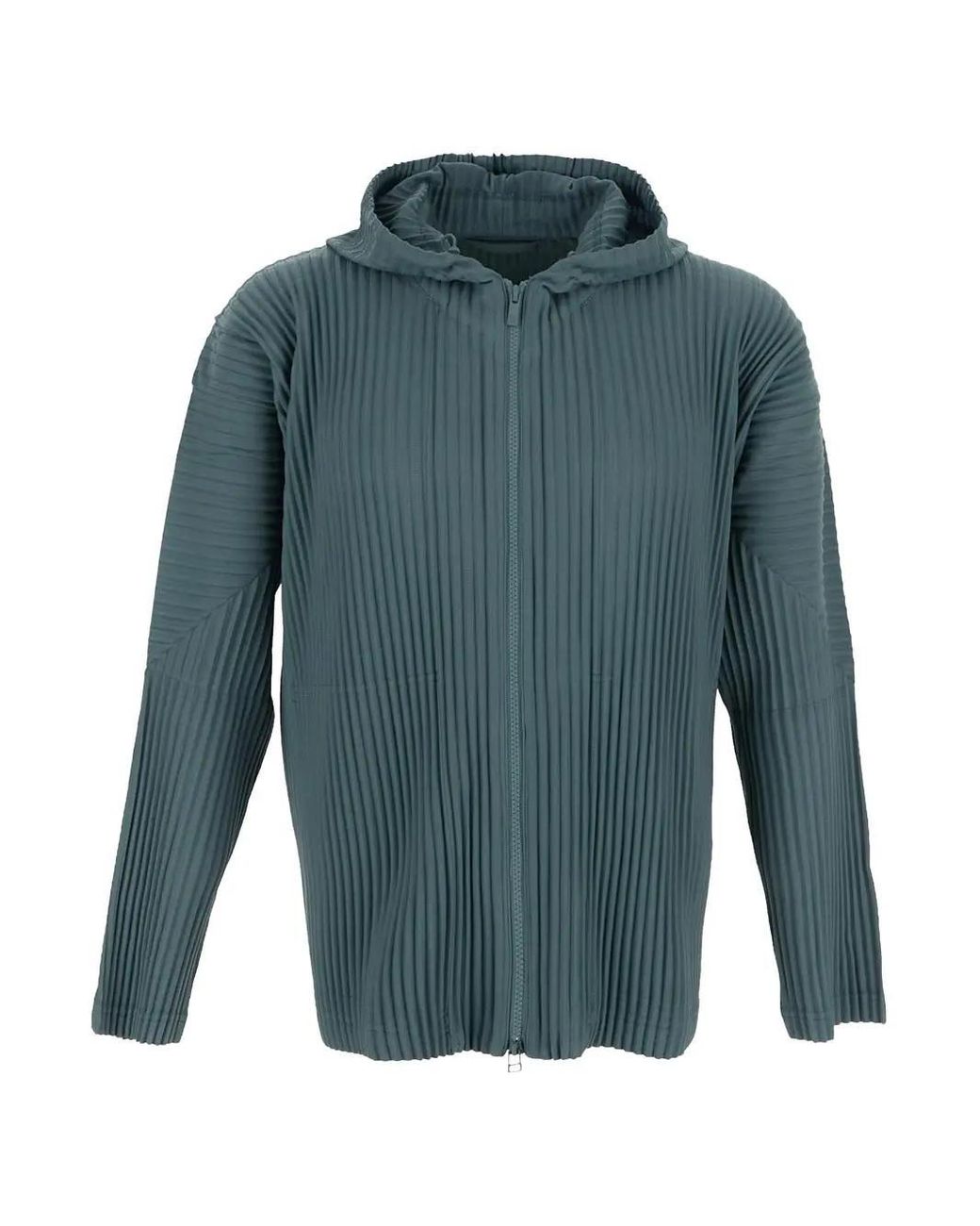 Homme Plissé Issey Miyake Zipped Hoodie in Blue for Men | Lyst UK