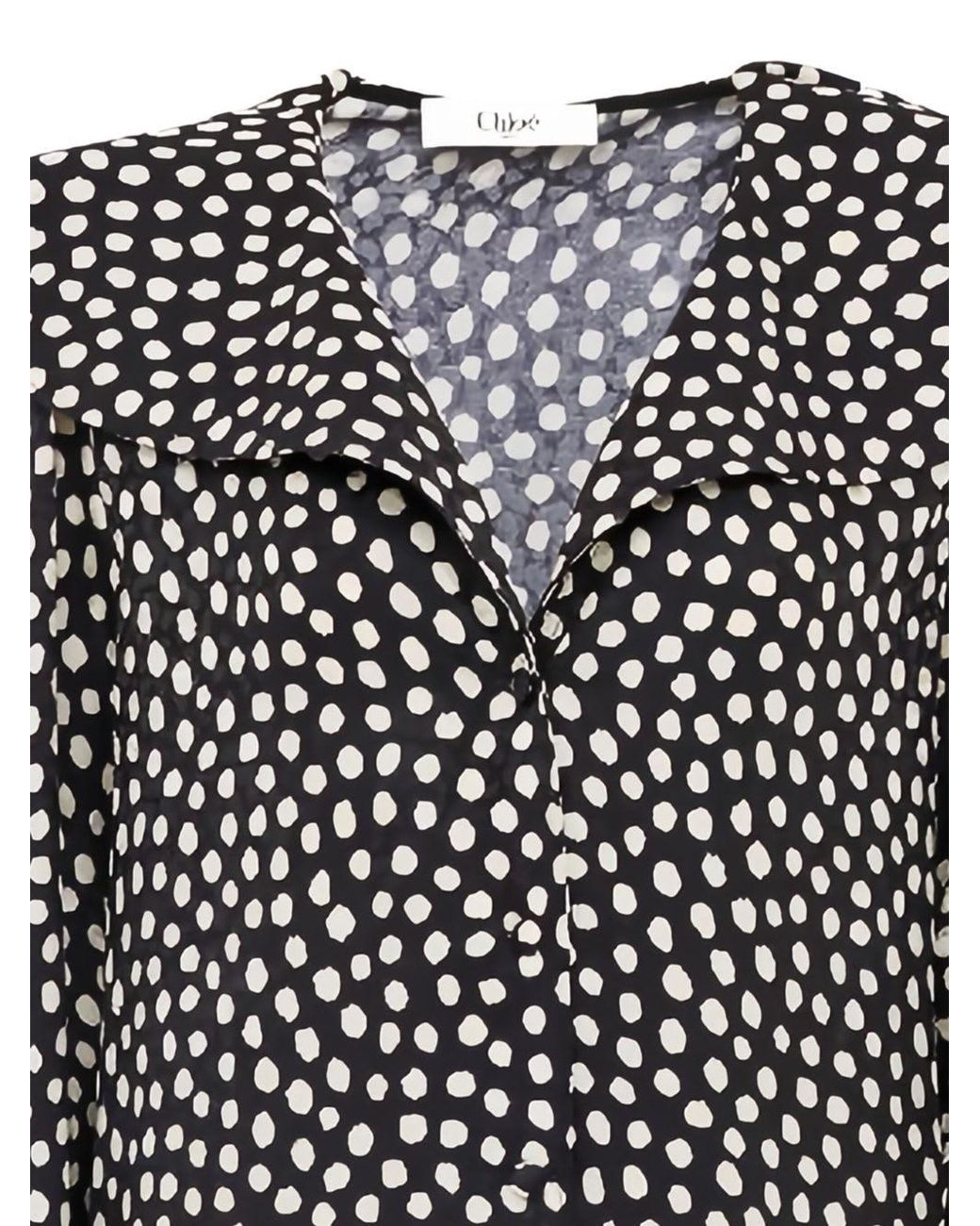 Chloé Black Dotted Silk Dress