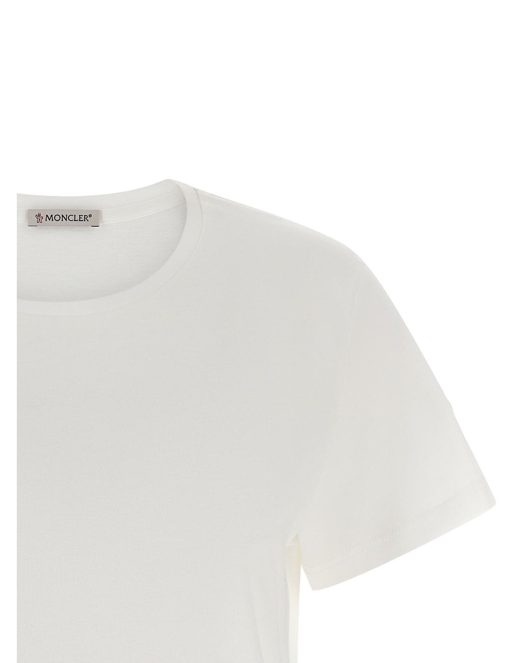 Moncler White Logo Patch T-Shirt