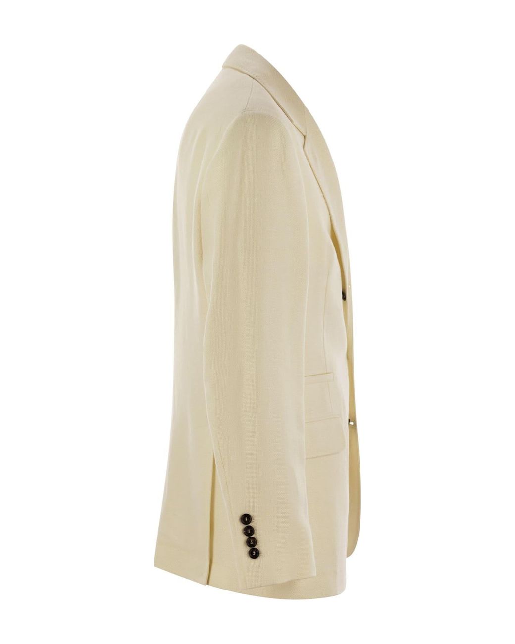 Brunello Cucinelli Natural Cream Linen Wool Blazer for men