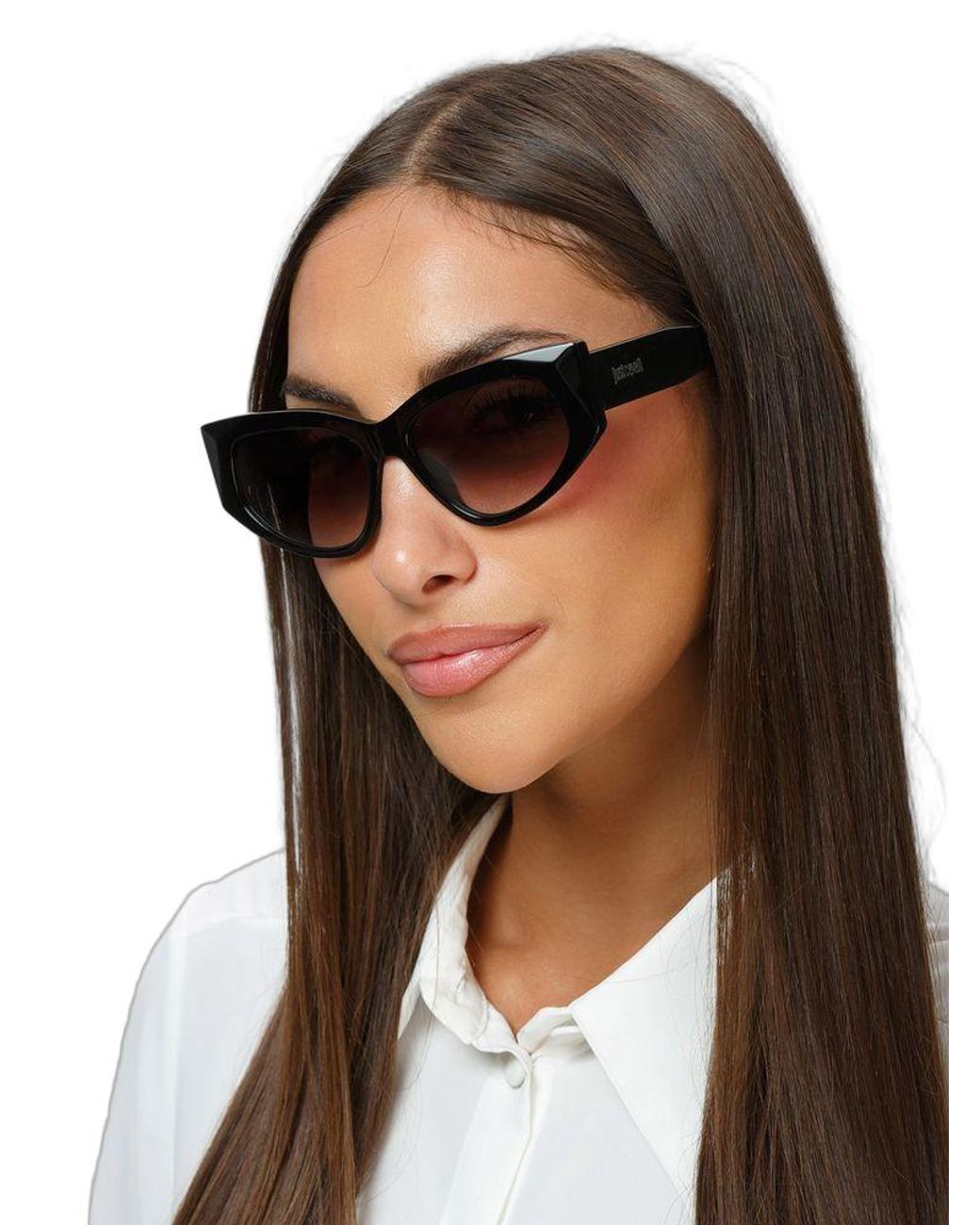 Just Cavalli Black Just Cavalli Sjc169 Cat-Eye Acetate Sunglasses