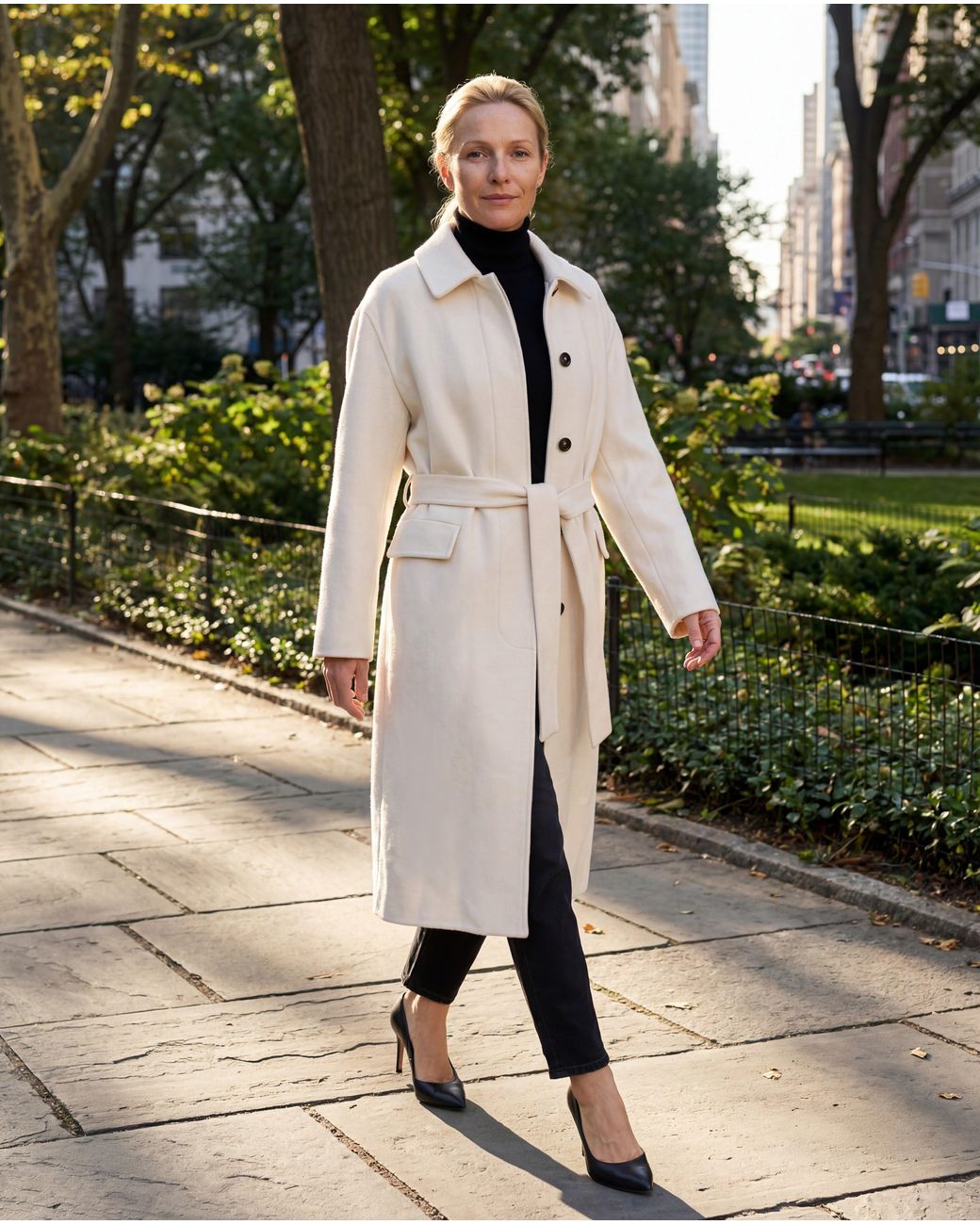 Brunello Cucinelli Natural Off Cashmere Belted Jacket