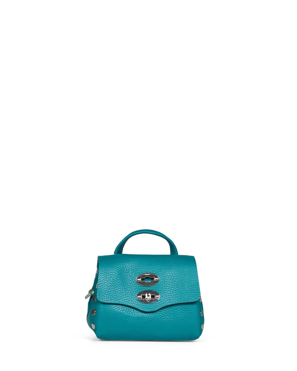 Zanellato Blue Handbag Postina Super Baby Pesto Bovine Leather Handbags