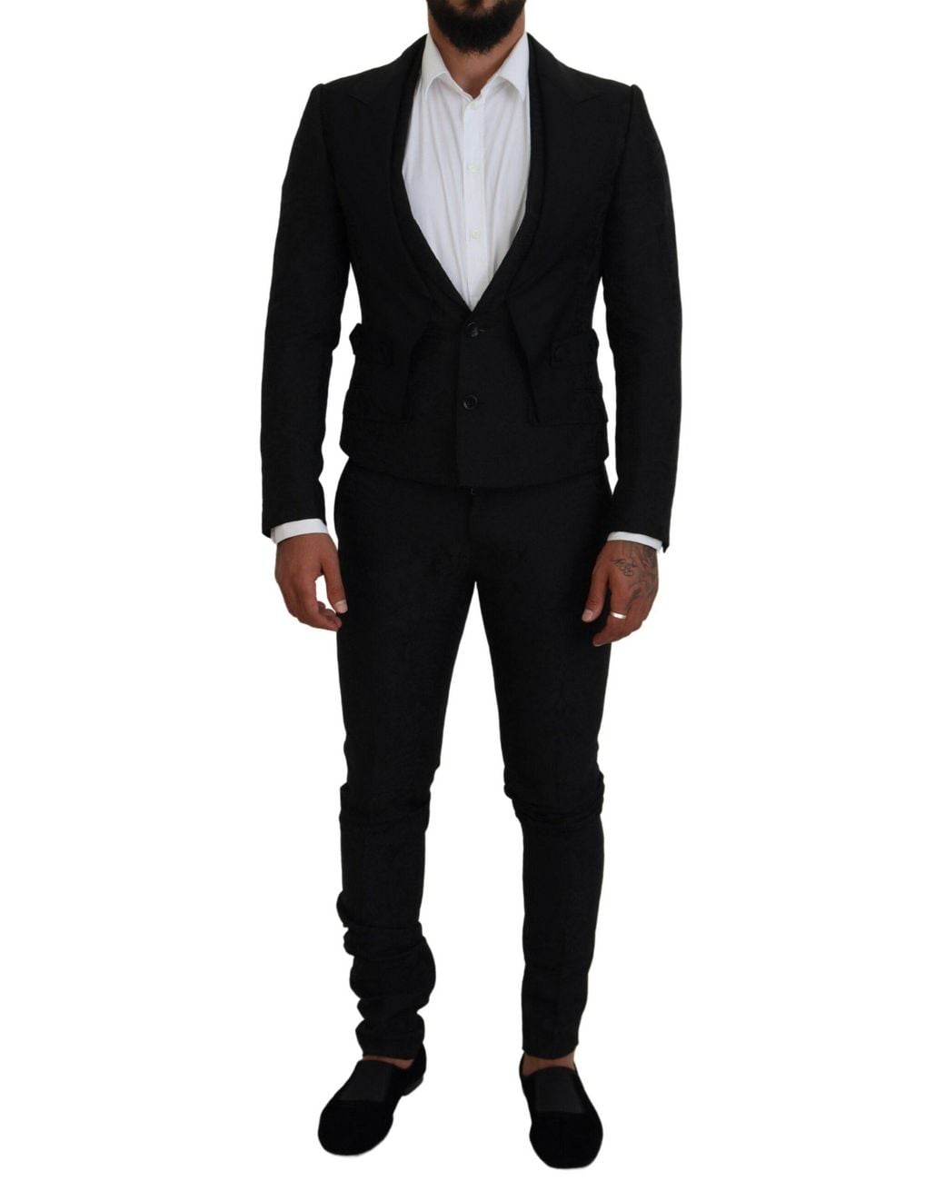 Dolce & Gabbana Black Polyester 2 Piece Martini Suit for men