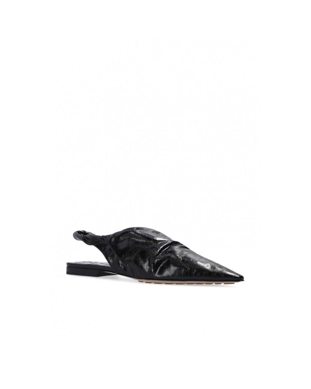Bottega Veneta Black Point Twist Ballerina Shoes