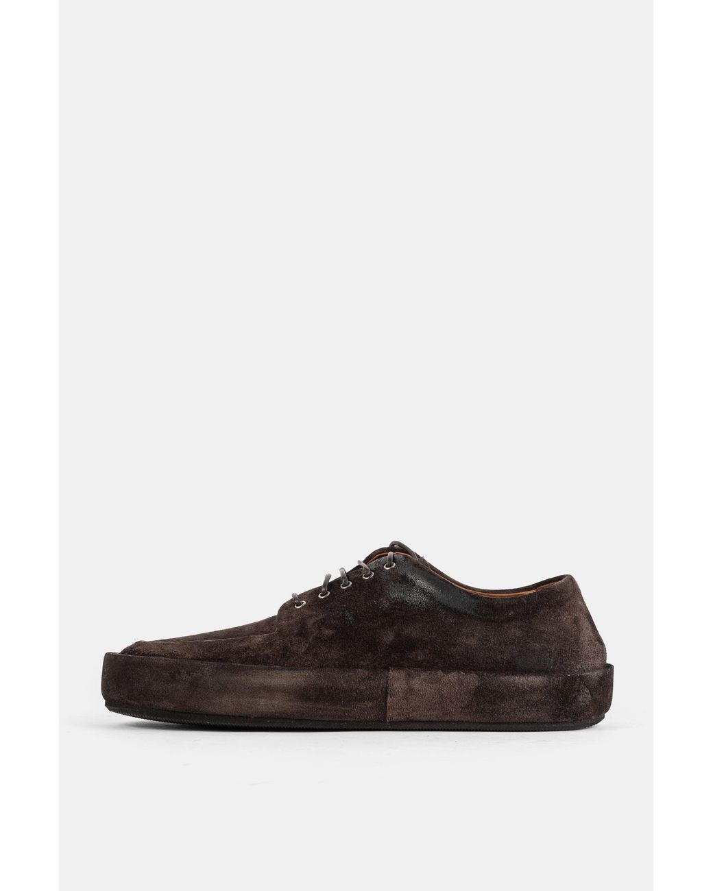 Marsèll Brown Derbies Cassapelle En Suède Marron Flat Shoes for men