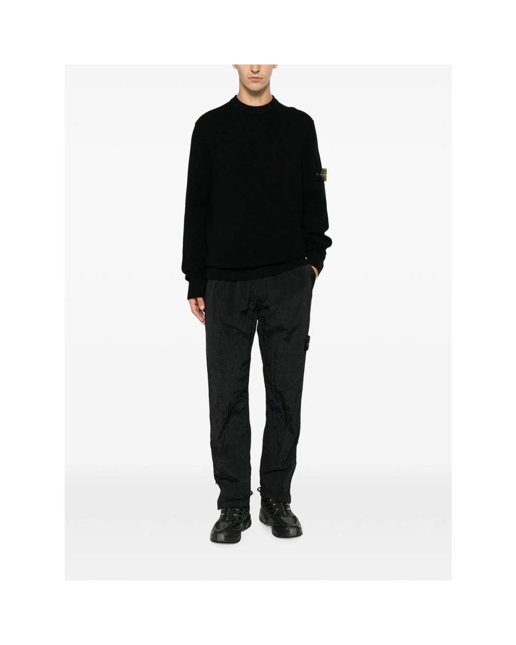 Stone Island Black Inspired Crewneck Sweater For for men