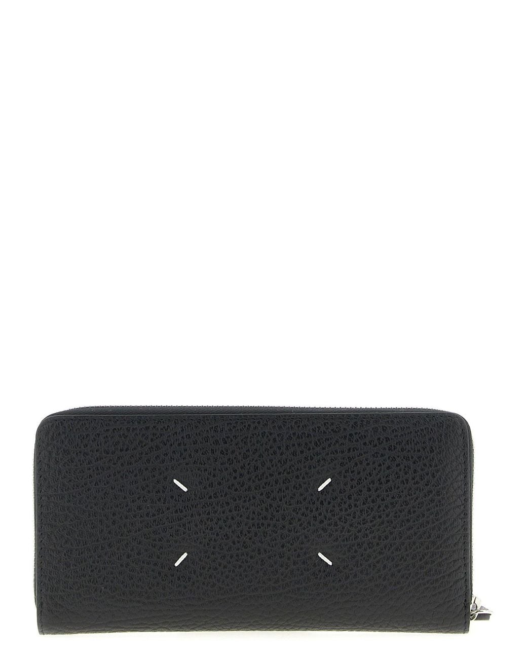 Maison Margiela Gray Stitching Logo Leather Wallet