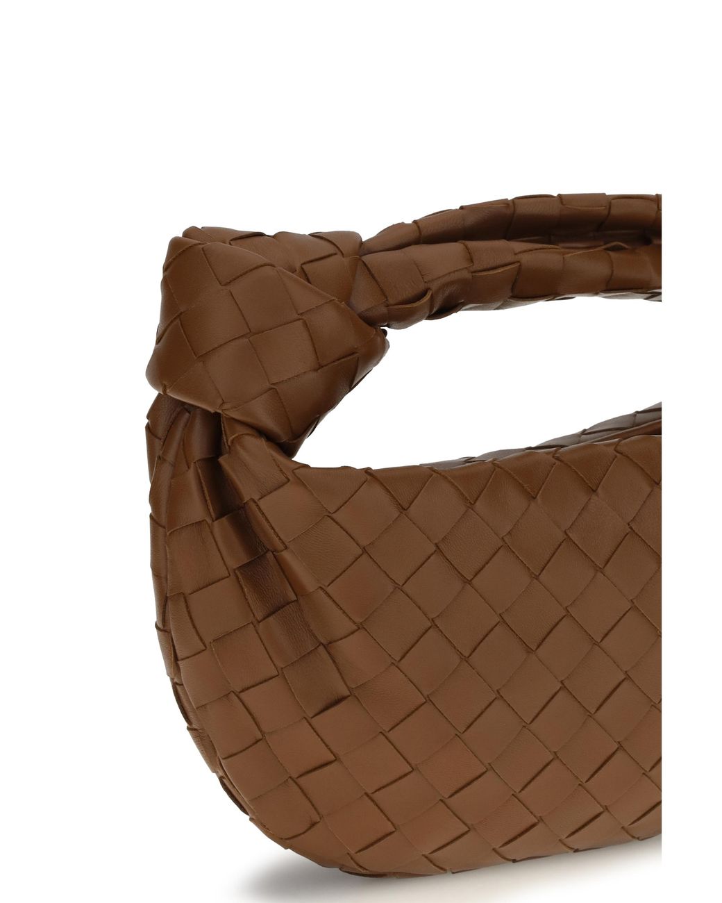 Bottega Veneta Brown Mini Jodie Lambskin Handbag Tannin- Lamb Shoulder Bags