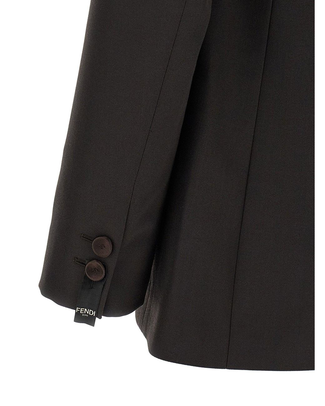 Fendi Black Wool Crêpe Blazer