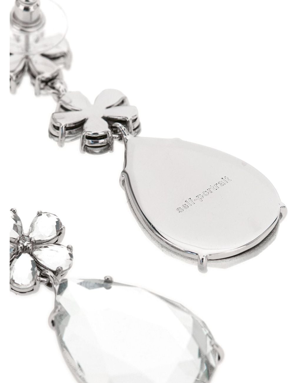 Self-Portrait White Brass Earrings