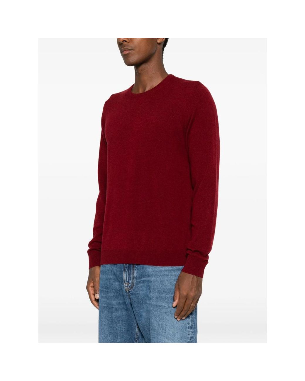 Fedeli Red Crew-Neck Sweater for men