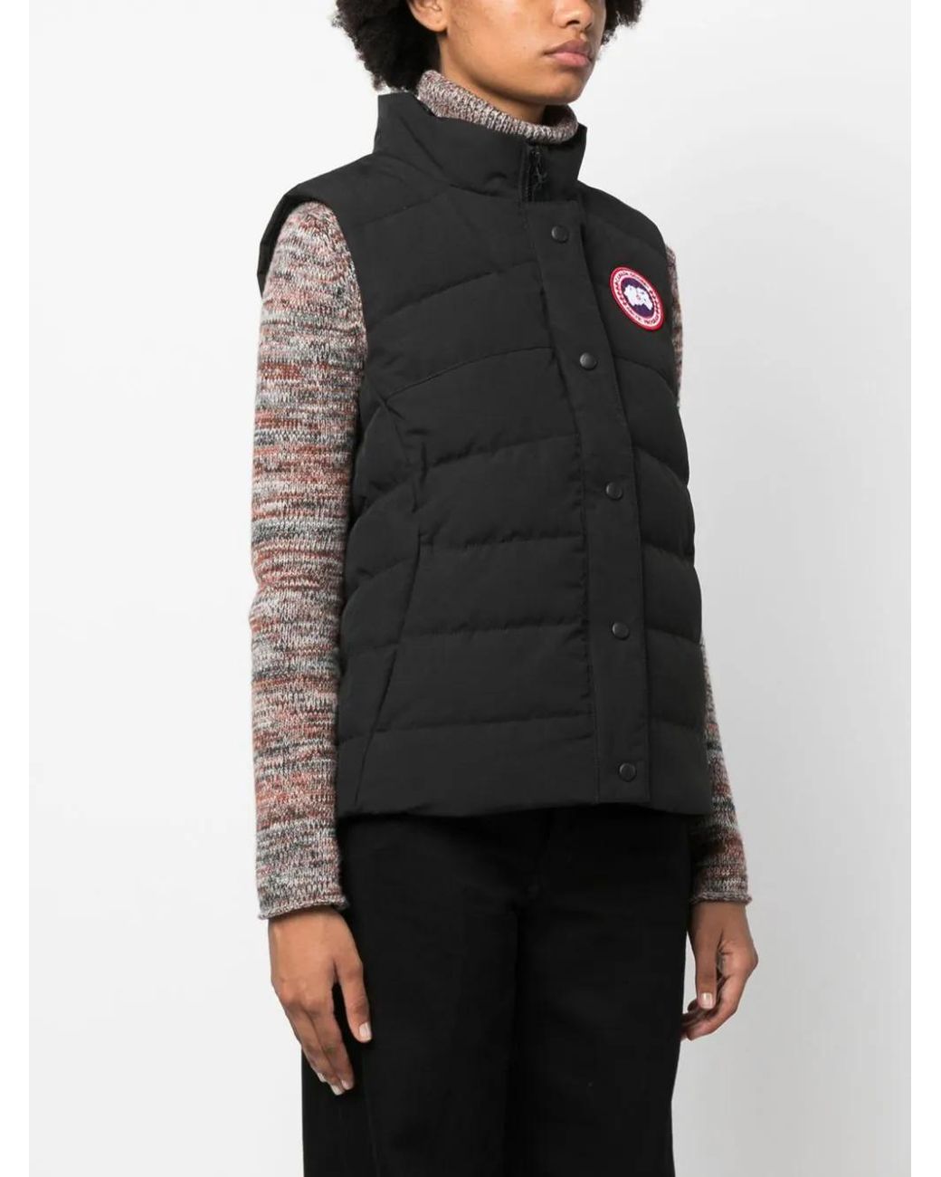 Canada Goose Women Black Freestyle Logo-Patch Padded Vest Rtw