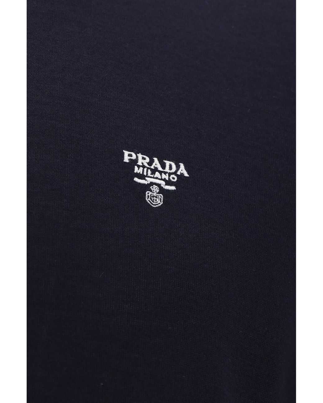 Prada Blue Prada Virgin Wool Fleece Polo Shirt for men