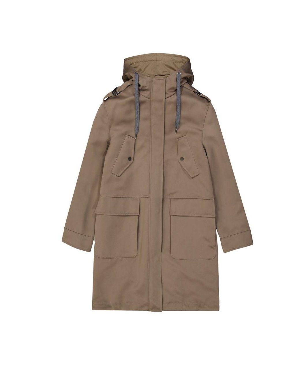 Brunello Cucinelli Brown Blend Cotton Parka