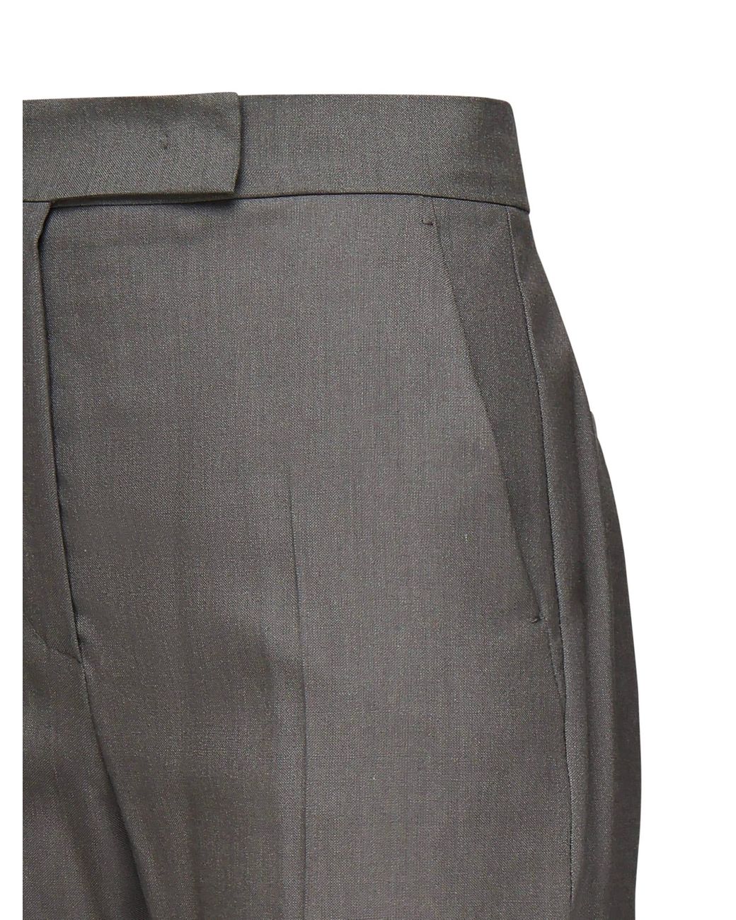 Max Mara Straight Turbigo Trousers in Grey | Lyst UK