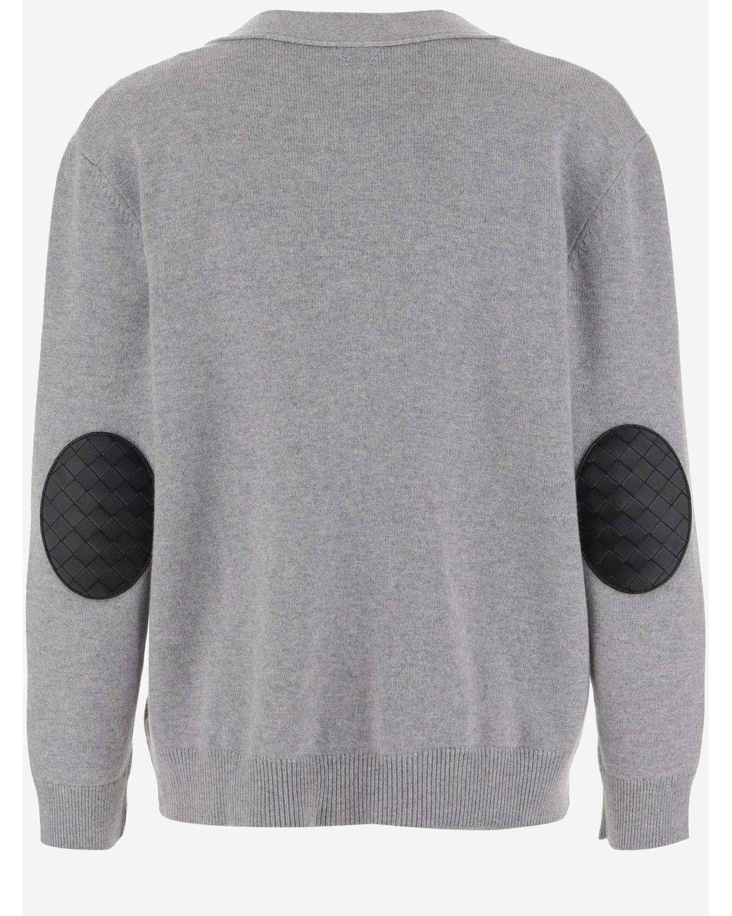 Bottega Veneta Gray Cashmere Blend Cardigan With V-Neck for men