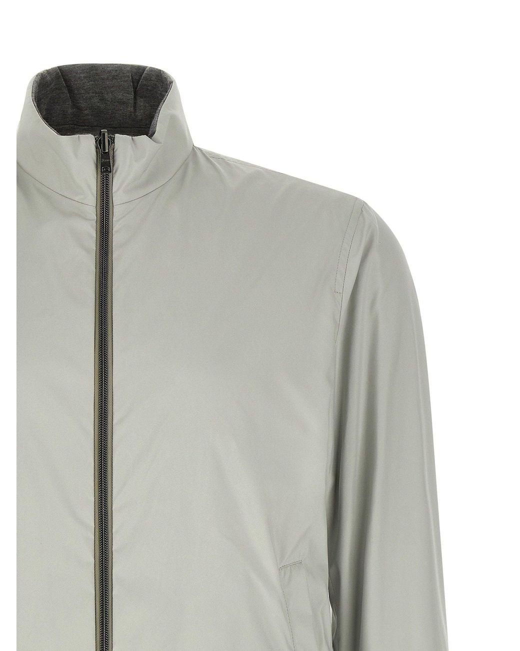 Herno Gray Reversible Bomber Jacket