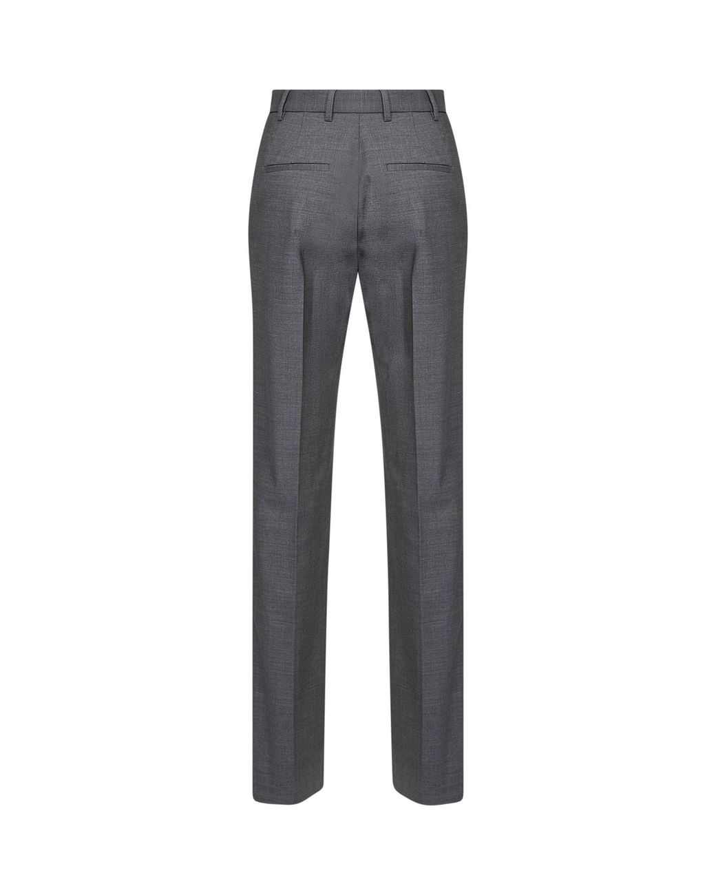 GIUSEPPE DI MORABITO Gray Dark Virgin Wool Straight-Leg Tailored Trousers