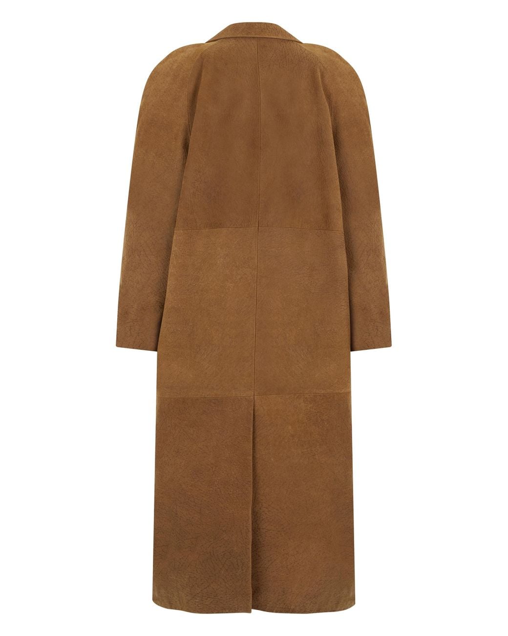 The Mannei Brown Long Leather Coat Cow Hide Jackets