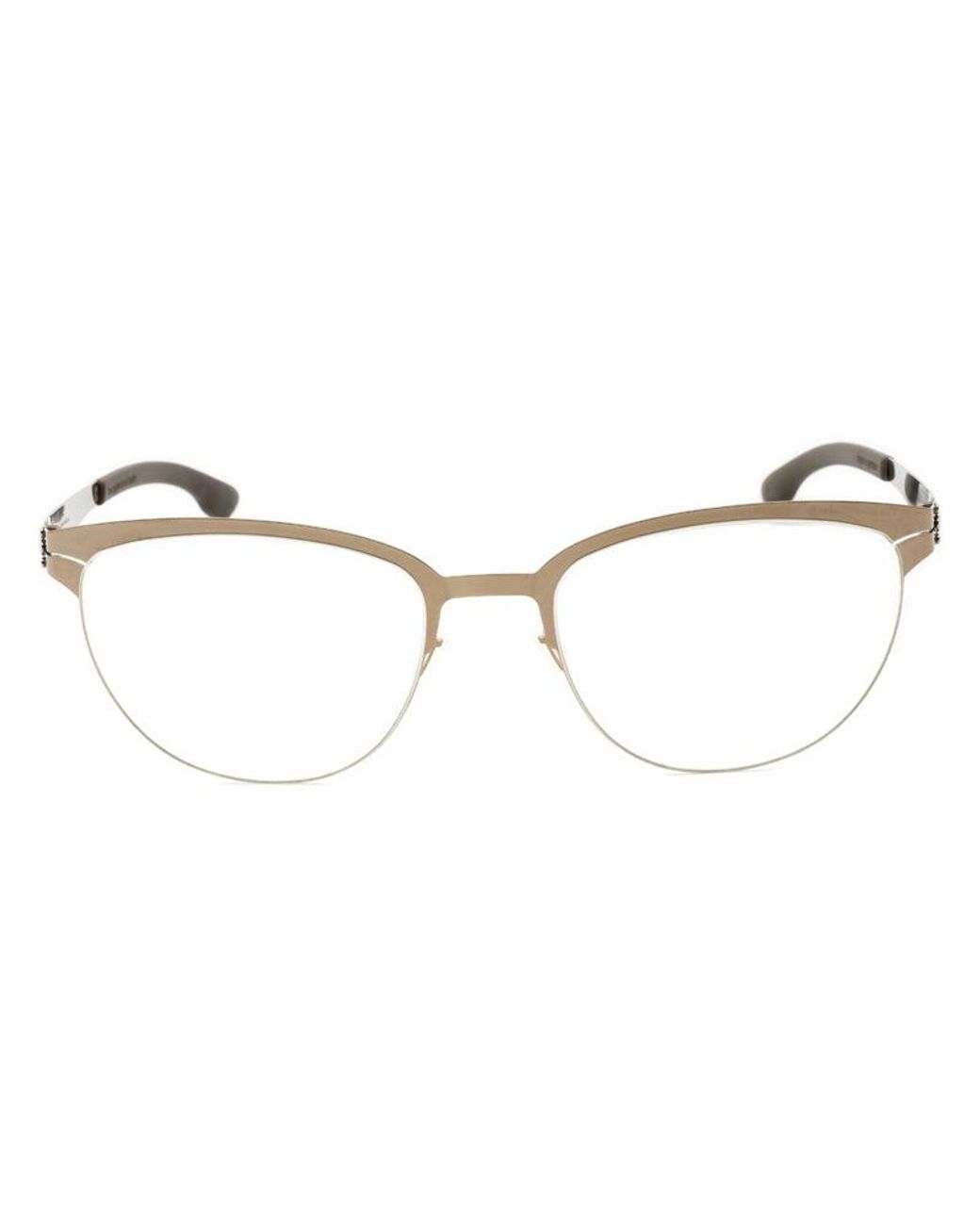 Ic! Berlin Metallic Eyeglasses Oval Full Rim, Shiny Bronze Warm Frame And Clear Demo Lenses Lens Theingenuem1417073