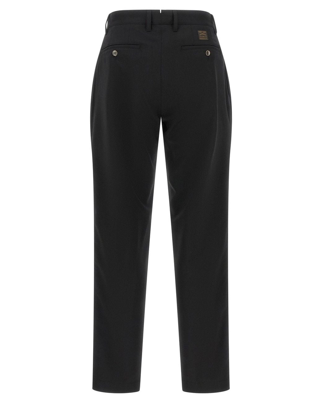 Incotex Black Pleated Wool Blend Trousers for men