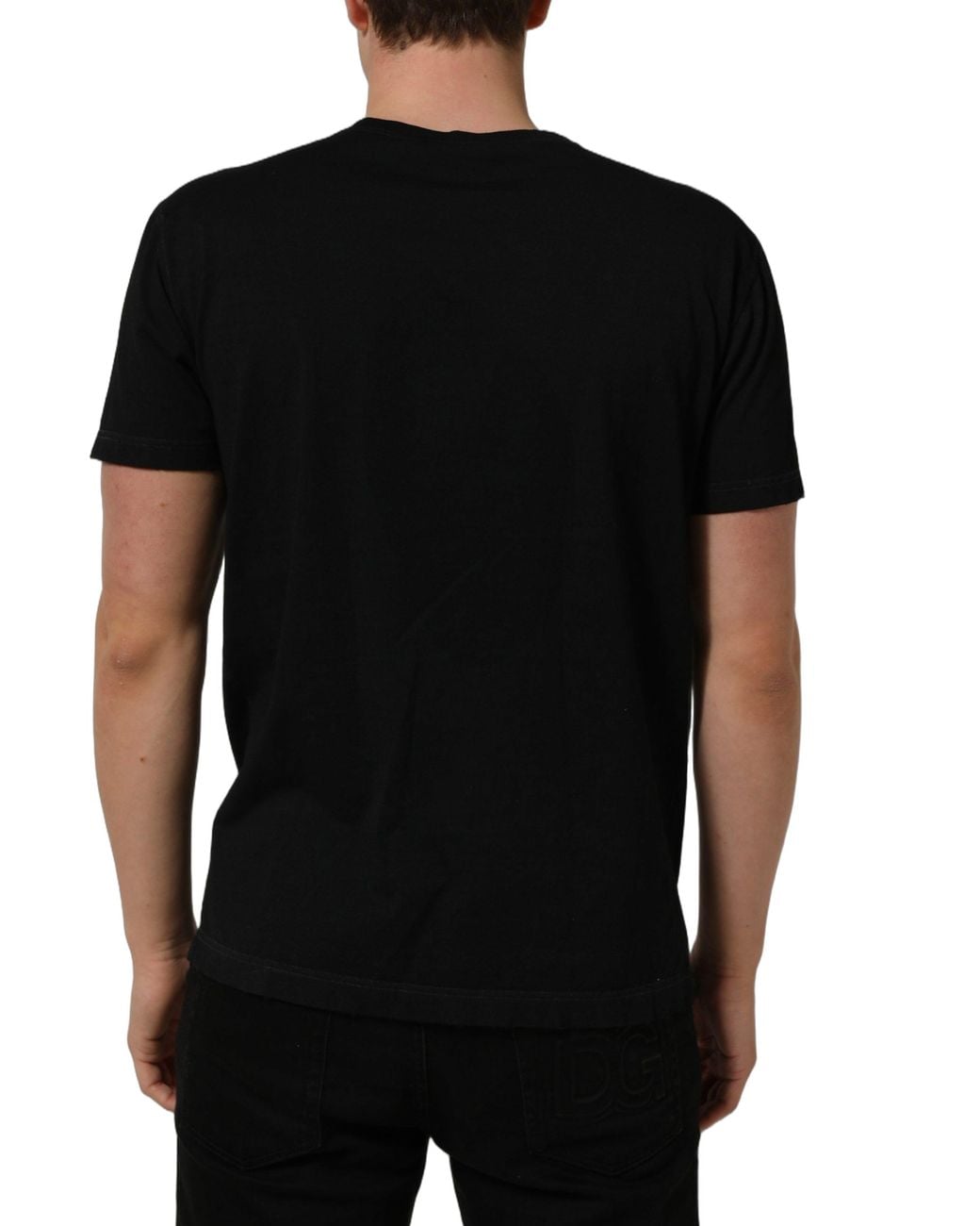 Dolce & Gabbana Black Dolce & Gabbana Crew Neck Cotton T-Shirt for men
