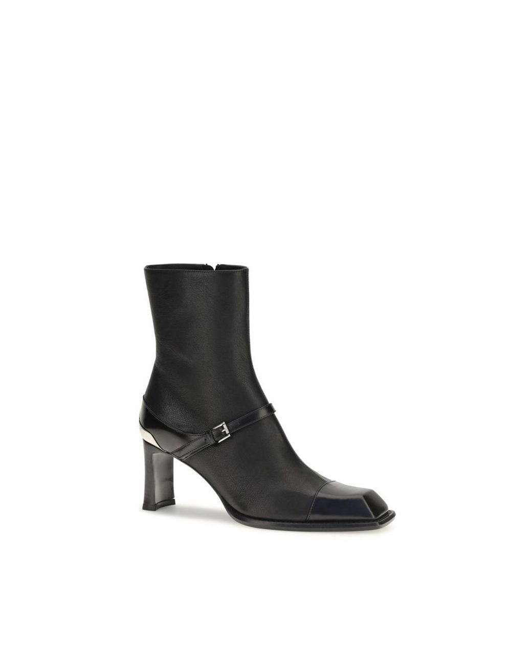 McQueen Black Lamb Leather Ankle Boots