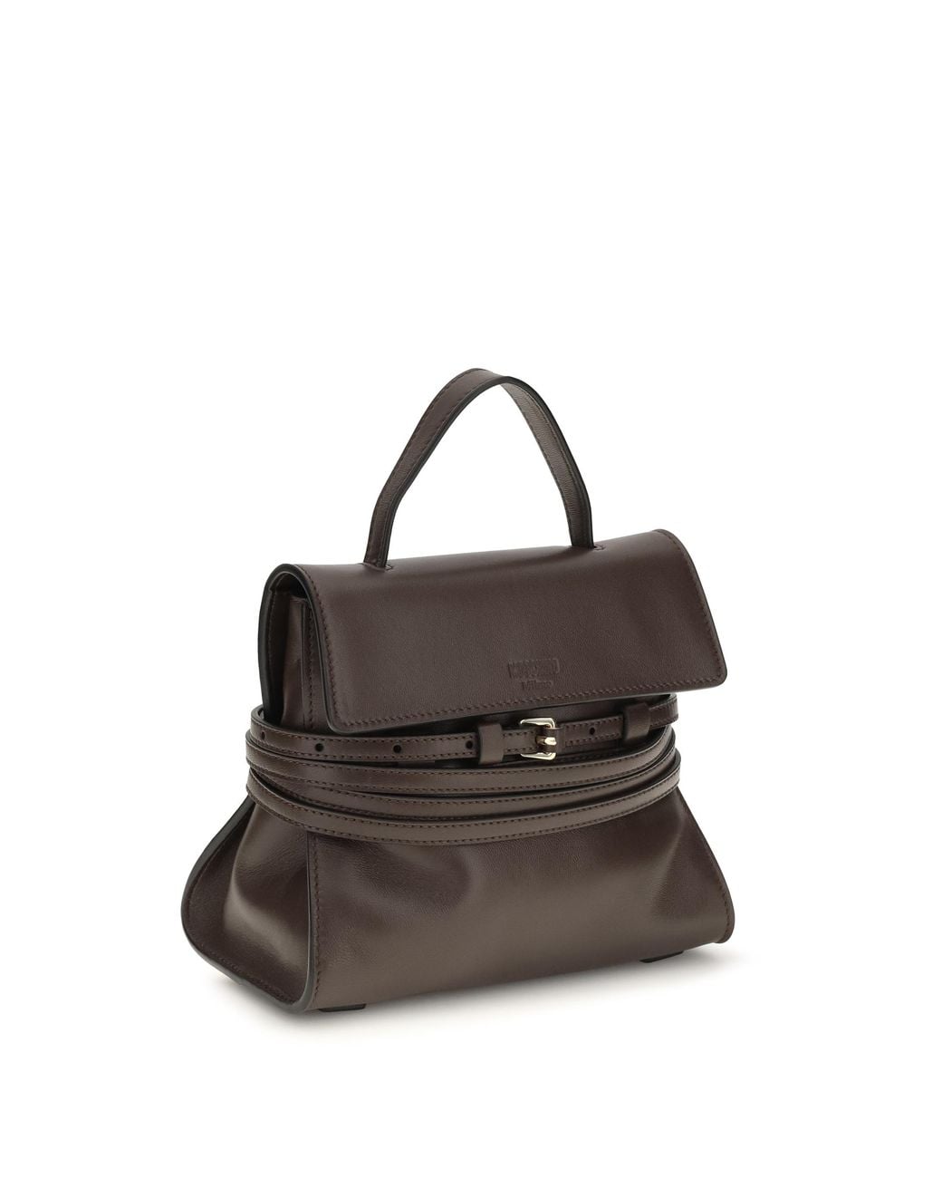 Moschino Brown Handbag Tie Me Goatskin (Hircus Goatskin) Shoulder Bags